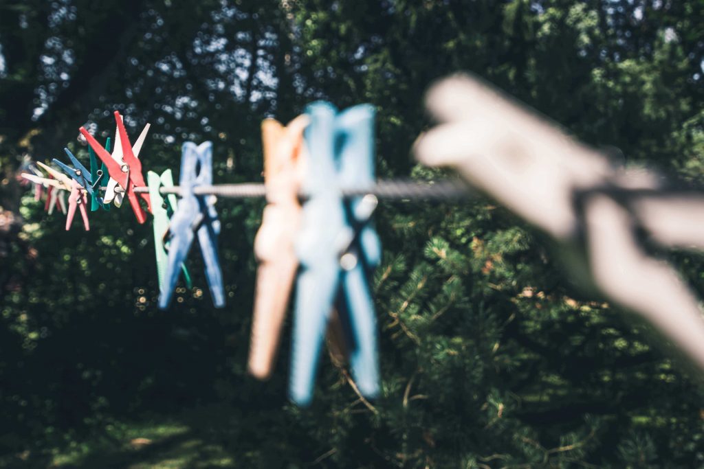 Clothes line and pins